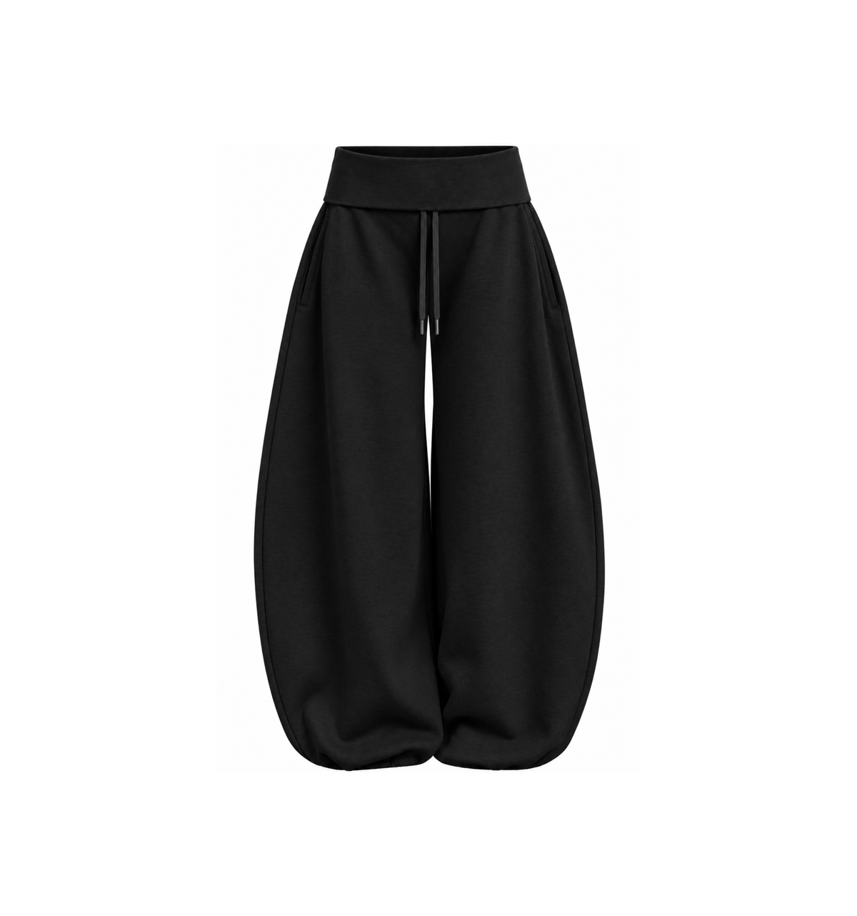 Fold-over Waistband Balloon-Leg Sweatpants