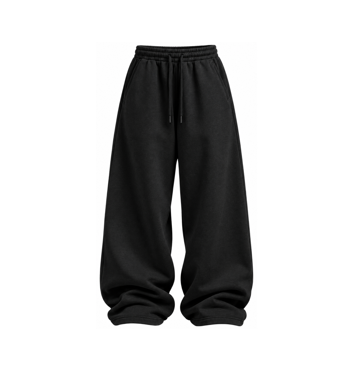 Balloon Wide-Leg Fit Sweatpants - Black